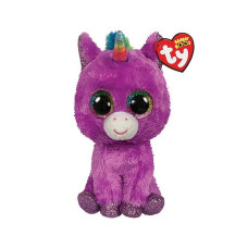 TY Beanie Boos Mīkstā rotaļlieta ROSETTE unicom purple, TY36328 IZPĀRDOŠANA