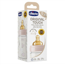 CHICCO Lateksa barošanas pudelīte Original Touch meiteņu, 150ml 27610.10