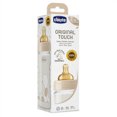 CHICCO Lateksa barošanas pudelīte Original Touch, 250 ml.