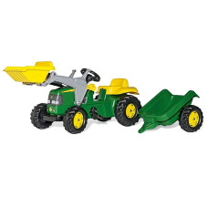 ROLLY TOYS pedāļu traktors-iekrāvējs ar piekabi Rolly Junior John Deere 811496