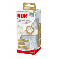 NUK NATURE SENSE stikla pudelīte 120ml ar silikona knupīti 0m+ 10747088, balta IZPĀRDOŠANA