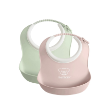 BABYBJORN SMALL BIB Lacīte 2gab. 4M+, Powder Green / Powder Pink  052043