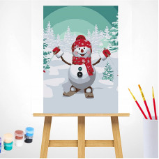 TSVETNOY Gleznošanas komplekts pēc numuriem 20x30cm Skiing Snowman, MC1049e