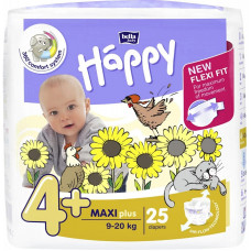 HAPPY Maxi PLUS autiņbiksītes 4+ izmērs 9-20kg 25gab. IZPĀRDOŠANA