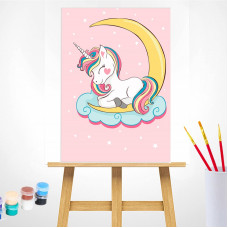 TSVETNOY Gleznošanas komplekts pēc numuriem 20x30cm Dreaming Baby Unicorn, MC1098e