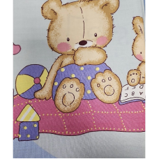 URGA Gultas veļas komplekts no 3 daļām 140x100cm, BEARS&TOYS, zils IZPĀRDOŠANA