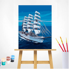 TSVETNOY Gleznošanas komplekts pēc numuriem 40x50cm Snow-white Sailboat, MG3240e