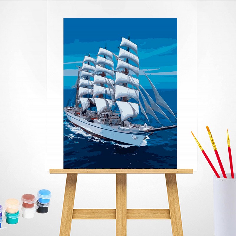 TSVETNOY Gleznošanas komplekts pēc numuriem 40x50cm Snow-white Sailboat, MG3240e