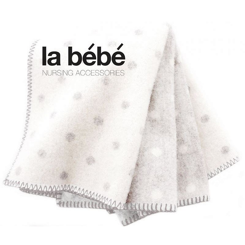 LA BEBE Bērnu dabīgas vilnas sega 140x100cm - Cosy Grey Dots, Art.77005