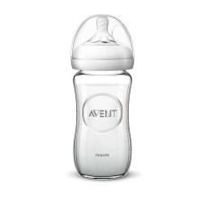 PHILIPS AVENT stikla barošanas pudelīte Natural 240 ml, 1M+, SCF 053/17