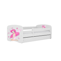 KOCOT KIDS gulta ar atvilktni un matraci BABYDREAMS white Fairy with butterflies 180x80cm