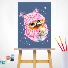 TSVETNOY Gleznošanas komplekts pēc numuriem 30x40cm Winter Owl, ME1118e