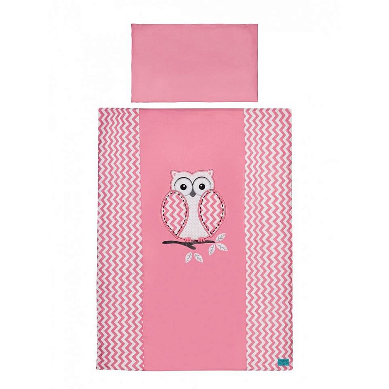 BELISIMA OWL gultas veļas komplekts no 2 daļām 120x90cm Pink P01-307