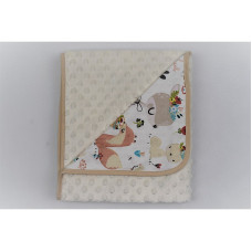 DUET BABY Pleds Minky+Cotton Print art. 625 Lovely animals ecru (741305)