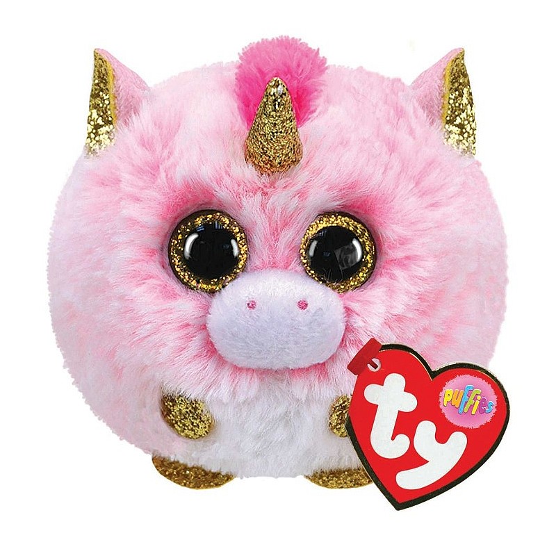 TY PUFFIES Mīkstā rotaļlieta Fantasia unicorn puf 8cm, TY42508 IZPĀRDOŠANA