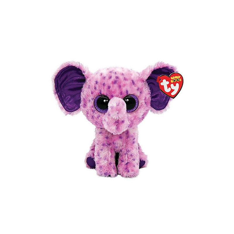 TY Beanie Boos Mīkstā rotaļlieta EVA purple elephant reg TY36386 IZPĀRDOŠANA