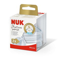 NUK NATURE SENSE silikona knupis putrai 2L 6-18mēn. 2gab., 10125026 IZPĀRDOŠANA