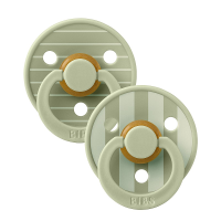 BIBS Studio Colour Round luonnonkumiset tutit Pin Sage Mix 6-18m 2pcs.
