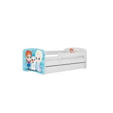 KOCOT KIDS gulta ar atvilktni un matraci BABYDREAMS white Frozen 180x80cm