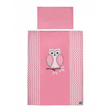 BELISIMA Owl gultas veļas komplekts no 2 daļām 135x100cm PINK P01-107