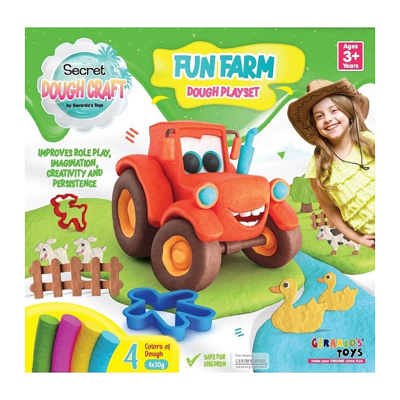 GERARDOS TOYS plastilīna komplekts FUN FARM 3g+ 56449