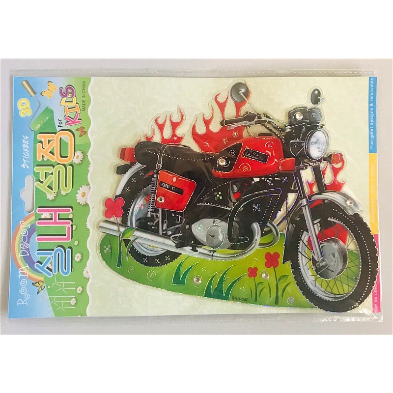 ERJUTOYS 3D Sienas uzlīme 16X20 cm JU8467 Motocikls IZPĀRDOŠANA