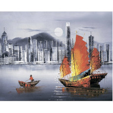 TSVETNOY Dimantu mozaīkas komplekts 40x50cm Hong Kong by Night, LG253e