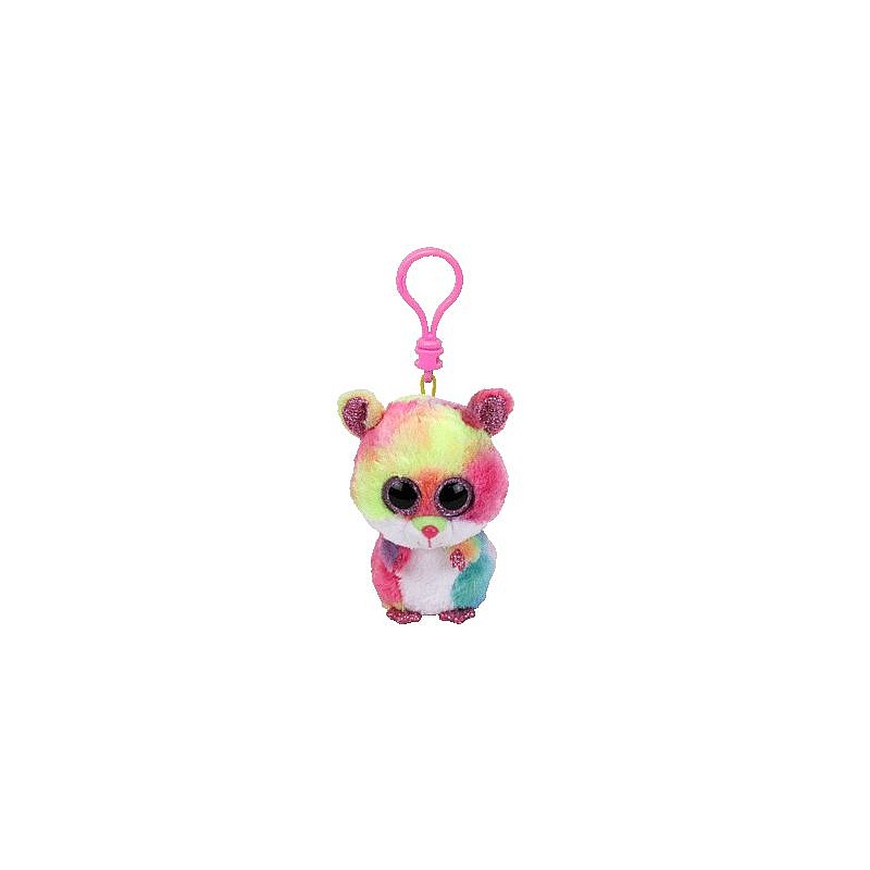 TY Beanie Boos Mīkstā rotaļlieta - piekariņš RODNEY - multicolored hamster clip 10cm, TY36558