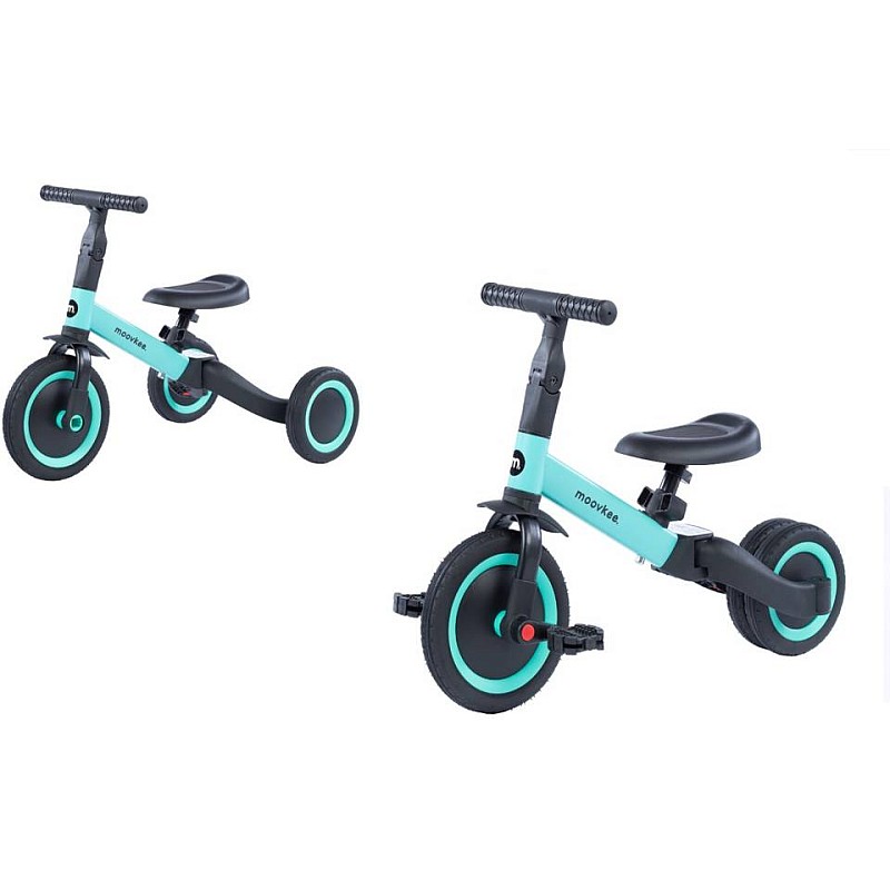 MOOVKEE Bērnu trīsritenis / līdzsvara - balansa ritenis 4in1 MOLLY OCEAN BLUE