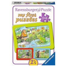 RAVENSBURGER Mana pirmā puzle 3x6 Garden animals R 05138