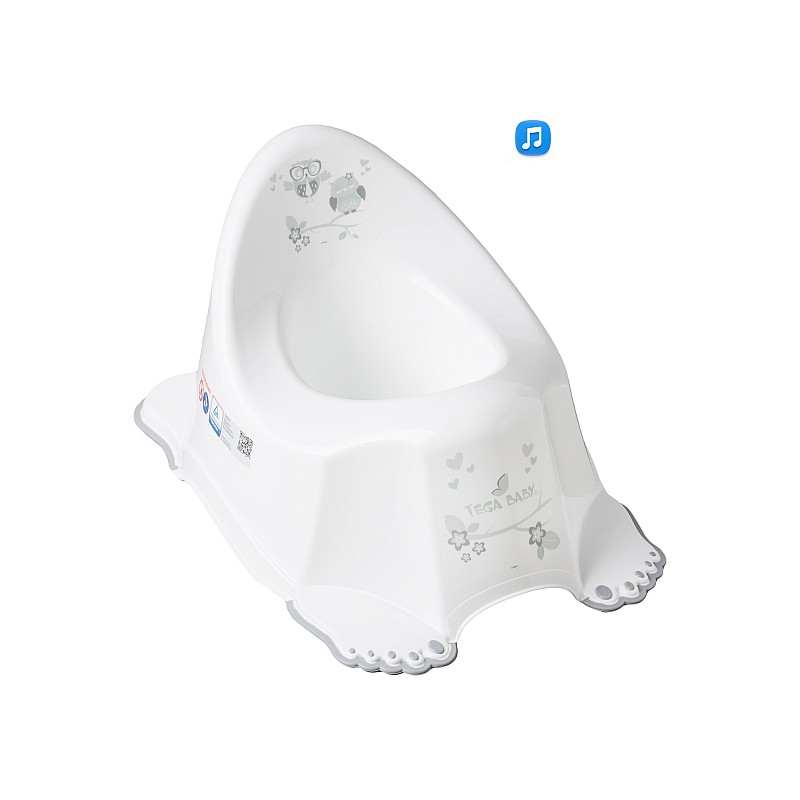 TEGA BABY OWL Bērnu podiņš ar skaņu PO-047 white