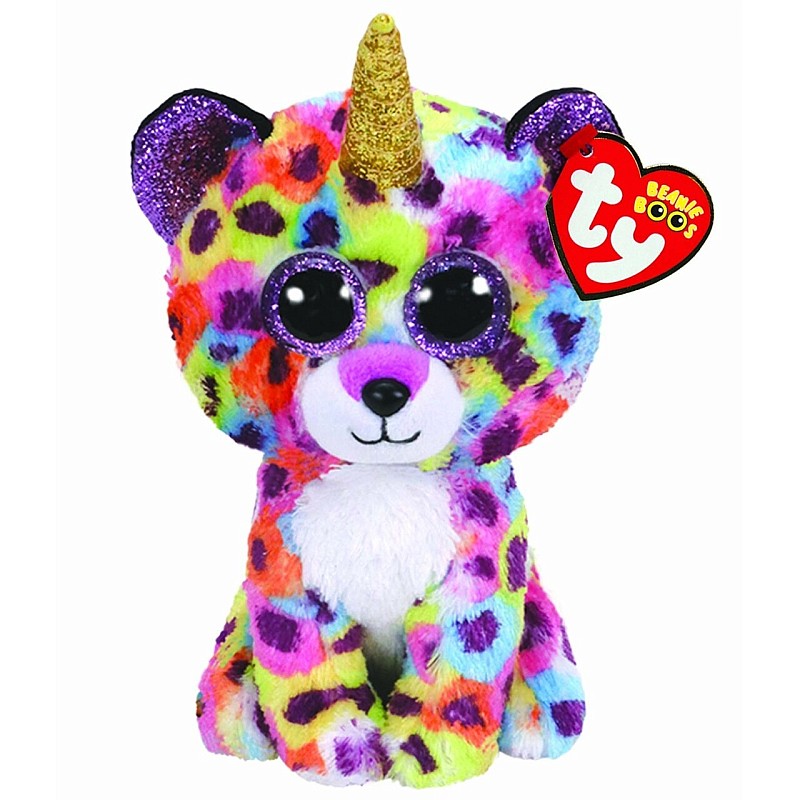 TY Beanie Boos Mīkstā rotaļlieta 15.5cm Giselle rainbow leopard TY36284 IZPĀRDOŠANA