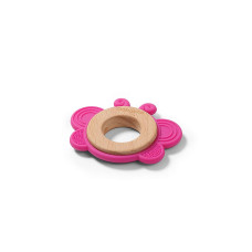 BABYONO Koka un silikona zobgrauznis BUTTERFLY pink 1075/01