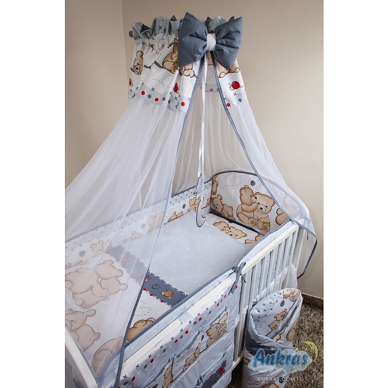 ANKRAS FRIENDS Gultas veļas komplekts no 4 daļām 135x100cm - 360cm - pelēks