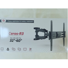 Ceros R3 TV stiprinājums pie sienas 32-60collas, līdz 30kg, melns R3