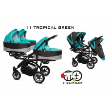 BABYACTIVE TRIPPY Premium rati trīnīšiem 2in1, 11 TROPICAL GREEN ar melnu rāmi