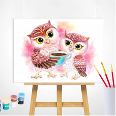 TSVETNOY Gleznošanas komplekts pēc numuriem 30x40cm Cute Owls, ME1125e