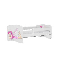 KOCOT KIDS gulta bez atvilktnes ar matraci BABYDREAMS white Fairy with wings 180x80cm