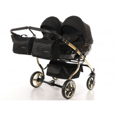 JUNAMA V3 DUO S LINE dvīņu rati 2in1, 02 BLACK + GOLD