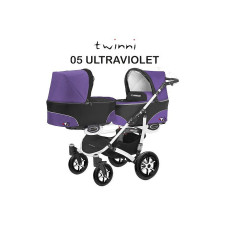 BABYACTIVE TWINNY CLASSIC dvīņu rati Ultraviolet - 05 violets ar baltu rāmi