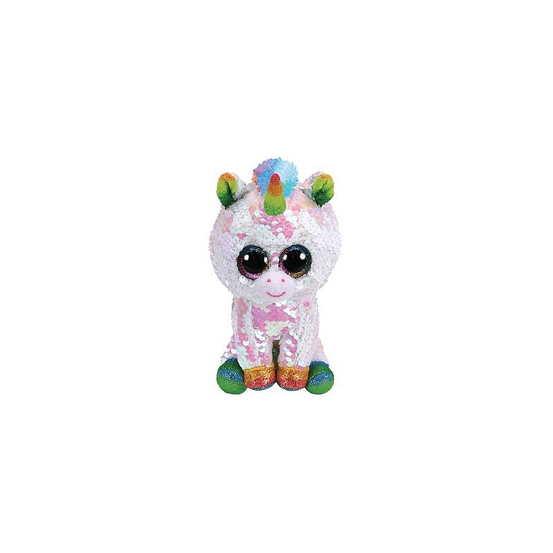 TY Flippables Mīkstā rotaļlieta PIXY SEQUIN WHITE UNICORN reg 15cm, TY36669