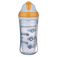 CANPOL BABIES pudelīte ar salmiņu un dubulto sieniņu 260ml 74/053 Cars ATLAIDE