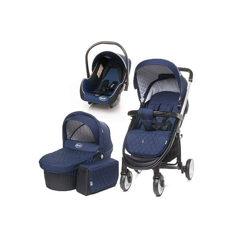 4BABY ATOMIC universālie rati 3in1 BLUE