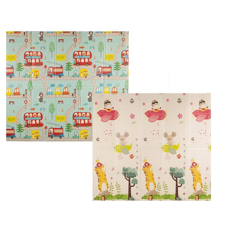 TO-MA Divpusējs rotaļu paklājs PLAY & EDU - RIDE & FLY, 7702