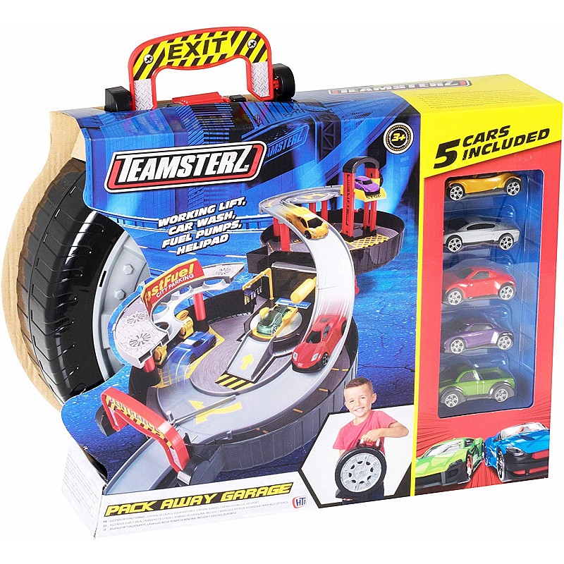 TEAMSTERZ Mängukomplekt Garaaž + 5 autot