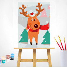 TSVETNOY Gleznošanas komplekts pēc numuriem 20x30cm Christmas Reindeer, MC1091e