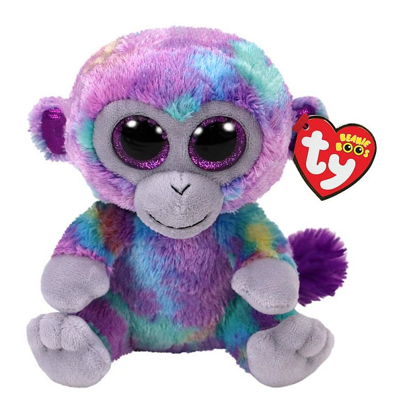 TY Beanie Boos Mīkstā rotaļlieta MULTI-COLORED MONKEY ZURI 15.5cm, TY36845 IZPĀRDOŠANA