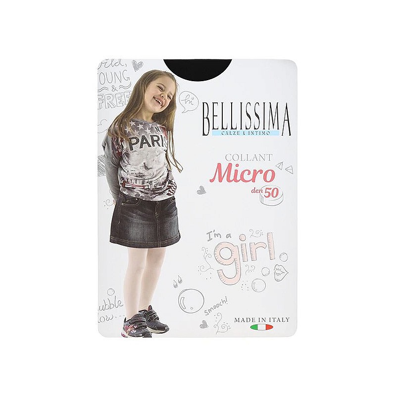 BELLISSIMA Meiteņu zeķubikses MICRO 50 nero 6 - 128cm