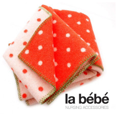 LA BEBE Bērnu dabīgas vilnas sega 140x100см - Strawberry Green/Red, Art.76992