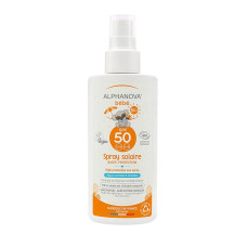 ALPHANOVA SUN organisks un bez smaržas ļoti ūdensizturīgs minerālu sauļošanās aerosols SPF50, 125 ml SOL50ABBIOSPEXPORT